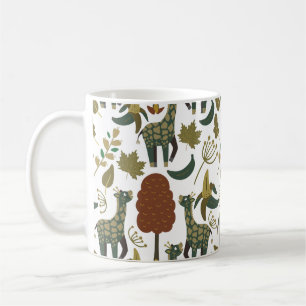 Giraffe seamless pattern colorful floral pattern coffee mug