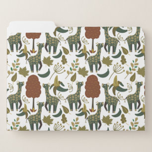 Giraffe seamless pattern colorful floral pattern file folder