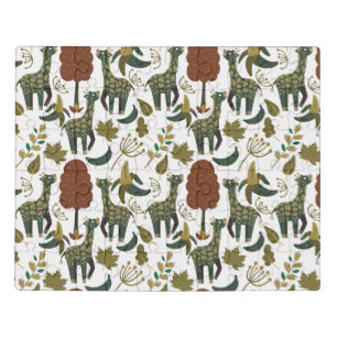 Giraffe seamless pattern colorful floral pattern jigsaw puzzle