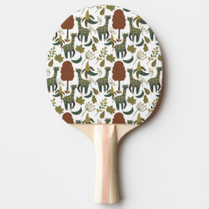 Giraffe seamless pattern colorful floral pattern ping pong paddle
