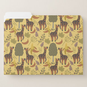 Giraffe seamless pattern yellow background file folder
