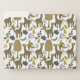 Giraffe seamless pattern yellow white tall file folder
