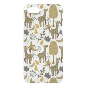 Giraffe seamless pattern yellow white tall iPhone SE/8/7 case
