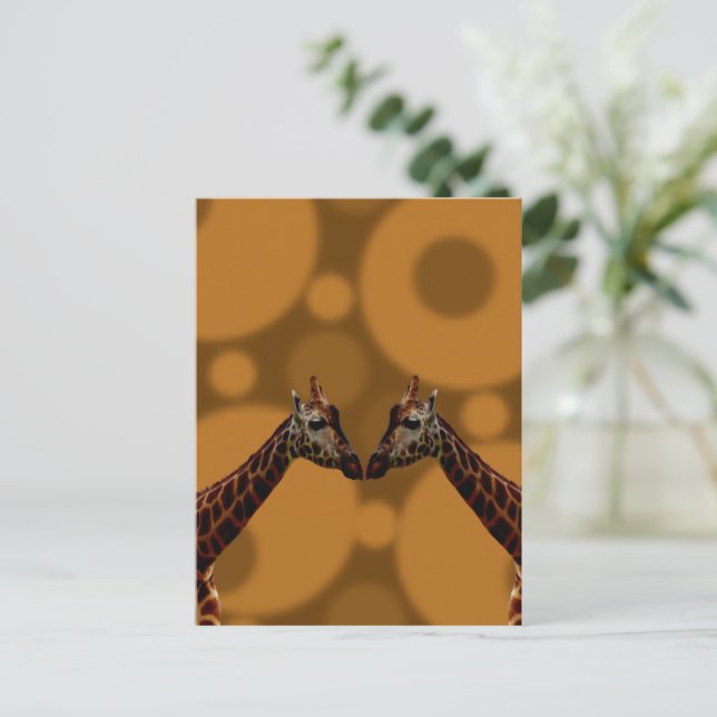 Giraffe Self Reflection,  Postcard (Standing Front)