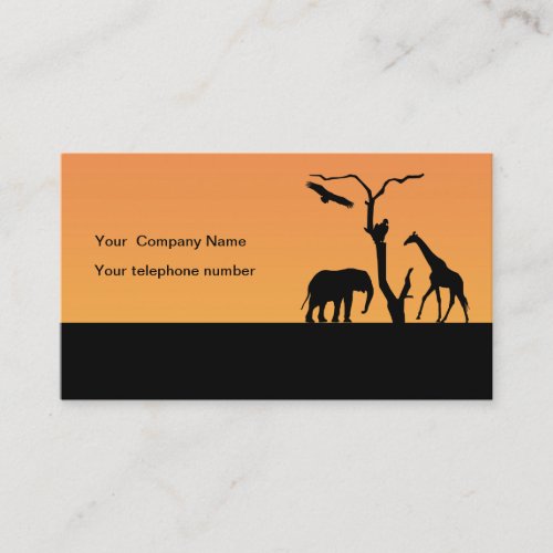 Giraffe silhouette african custom business card