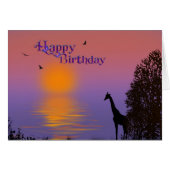 giraffe silhouette birthday (Front Horizontal)