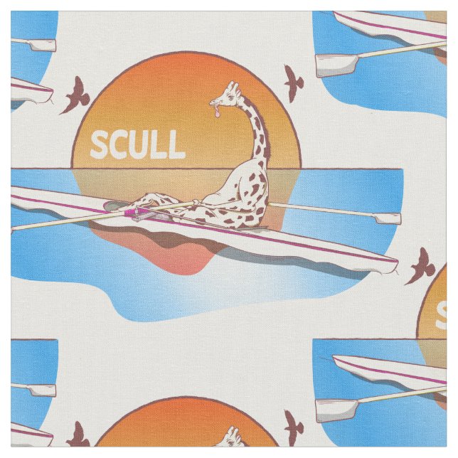 Giraffe Single scull rowing boat Fabric (Close Up)