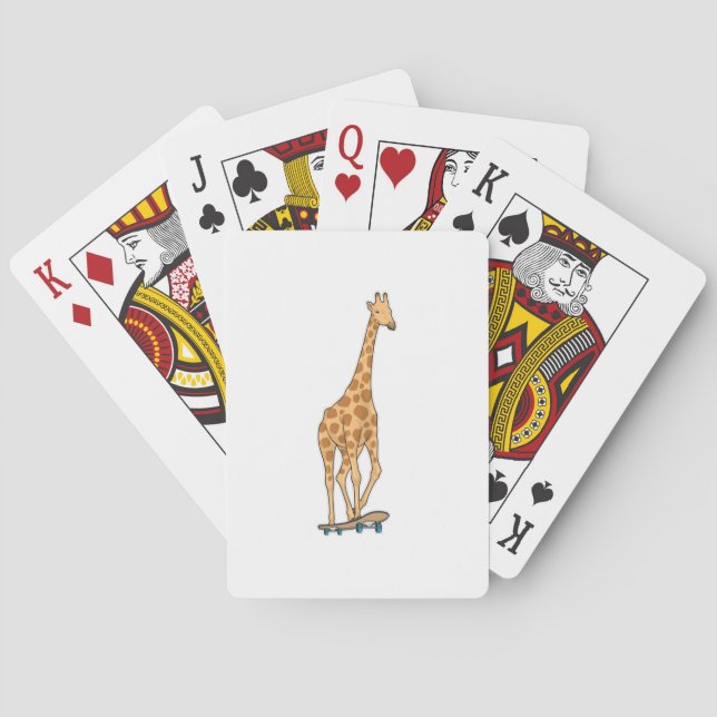 Giraffe Skater Skateboard Poker Cards (Back)