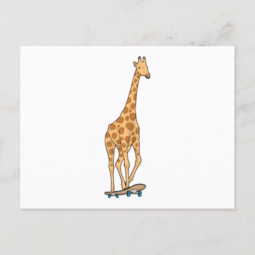 Giraffe Skater Skateboard Postcard