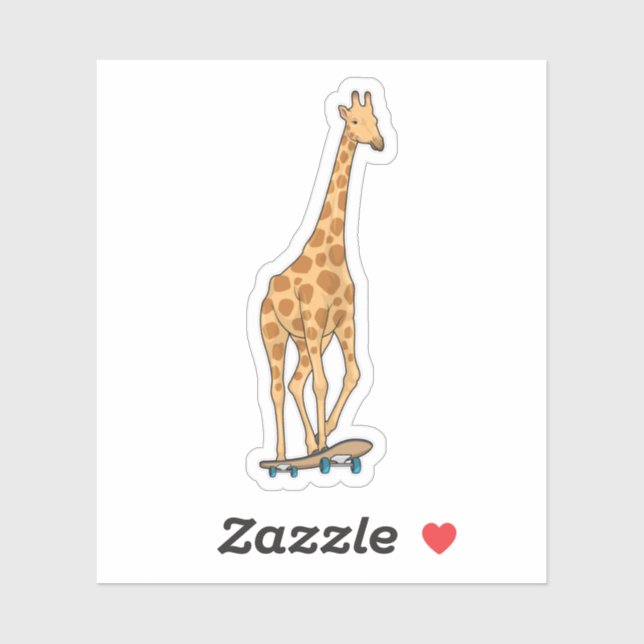 Giraffe Skater Skateboard Sticker (Sheet)