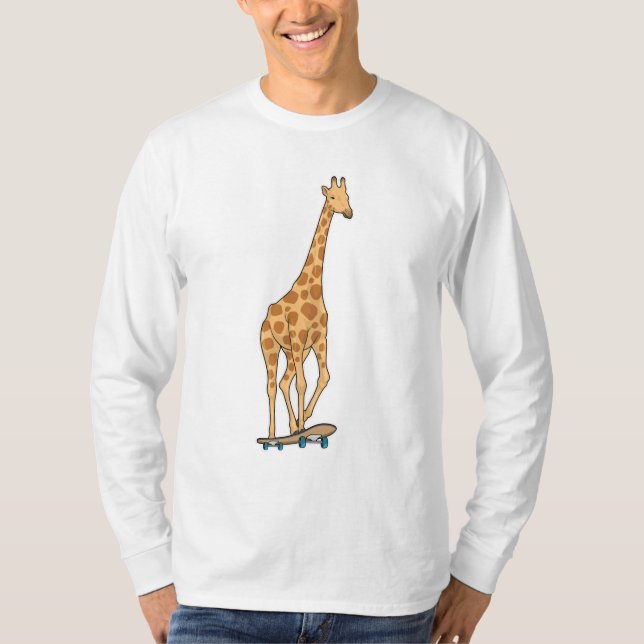 Giraffe Skater Skateboard T-Shirt (Front)