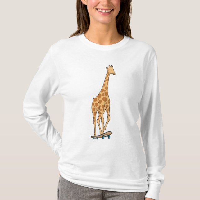Giraffe Skater Skateboard T-Shirt (Front)