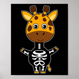 Giraffe Skeleton Xray Costume Cute Easy Halloween Poster
