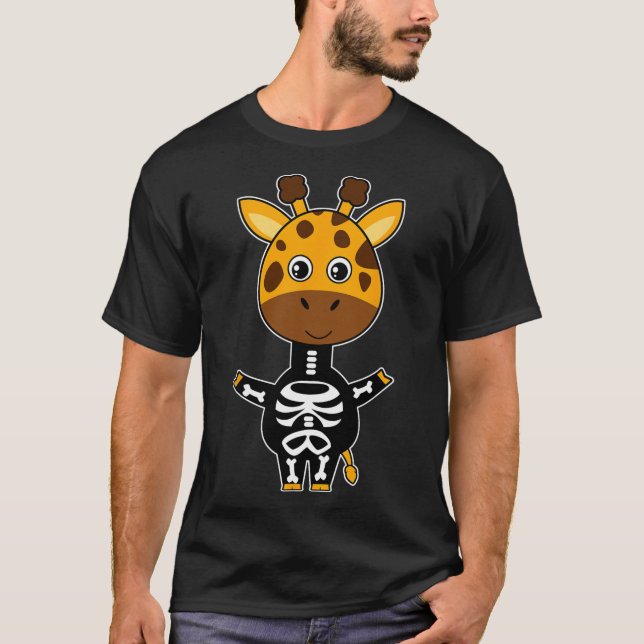 Giraffe Skeleton Xray Costume Cute Easy Halloween  T-Shirt (Front)