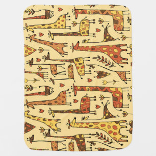 Giraffe Sketch, Fun Seamless Design. Baby Blanket