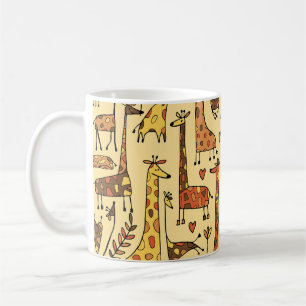 Giraffe Sketch, Fun Seamless Design. Coffee Mug