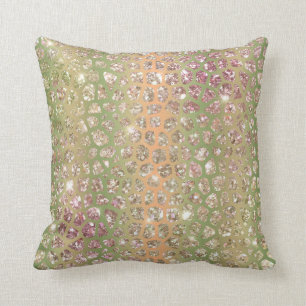 *~*  GIRAFFE Skin GOLD Glitter Animal Print  Throw Pillow