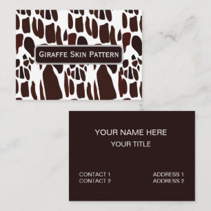 Giraffe Skin Pattern Business Card