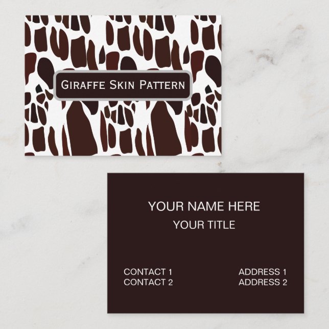 Giraffe Skin Pattern Business Card (Front/Back)
