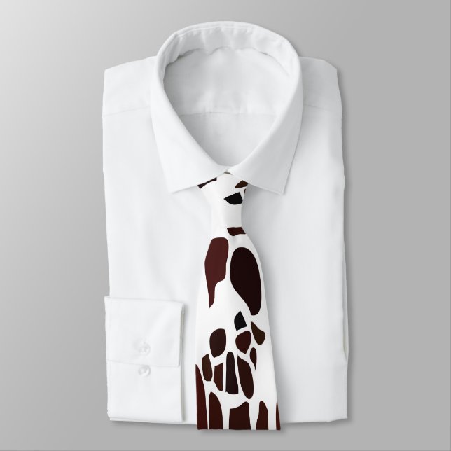 Giraffe Skin Pattern Neck Tie (Tied)