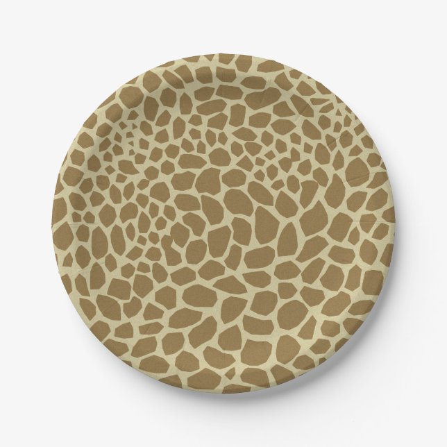 Giraffe Skin Pattern Paper Plates (Front)
