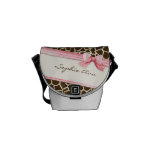 Giraffe Skin Pattern Ribbon n Bow Baby Girl Diaper Messenger Bag Giraffe Skin Pattern Ribbon n Bow Baby Girl Diaper Messenger Bag