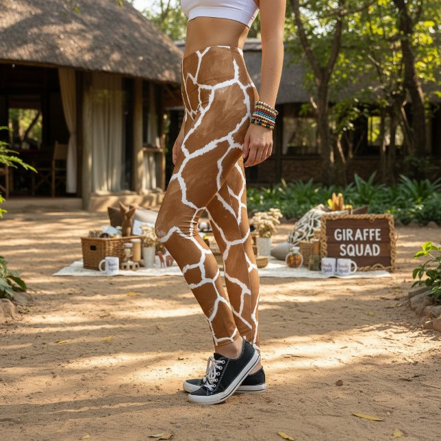 Giraffe Skin Pattern Saddle Brown ID1152 Leggings (Creator Uploaded)