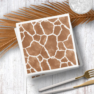 Giraffe Skin Pattern Saddle Brown ID1152 Paper Dinner Napkins