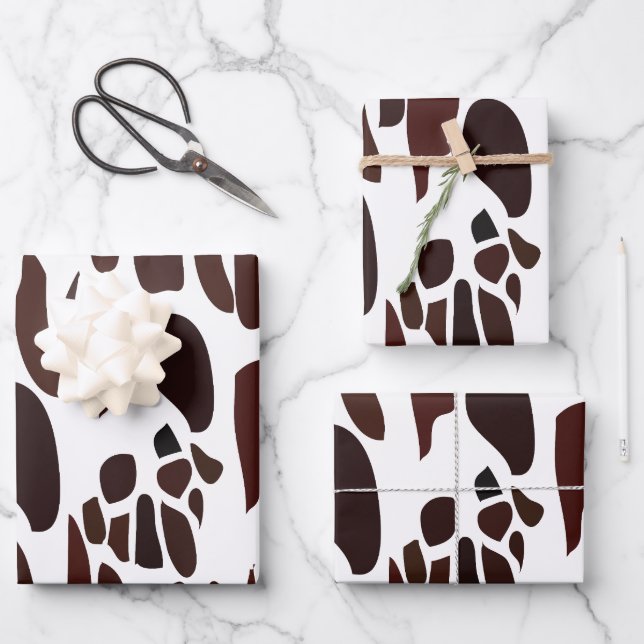 Giraffe Skin Pattern Wrapping Paper Sheets (Front)