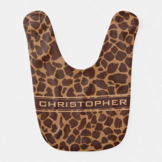 Giraffe Skin Print Pattern Personalize Baby Bib