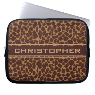 Giraffe Skin Print Pattern Personalize Laptop Sleeve
