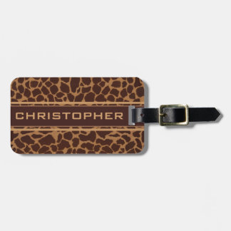 Giraffe Skin Print Pattern Personalize Luggage Tag