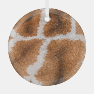 Giraffe Skin: Realistic Animal Texture Glass Ornament
