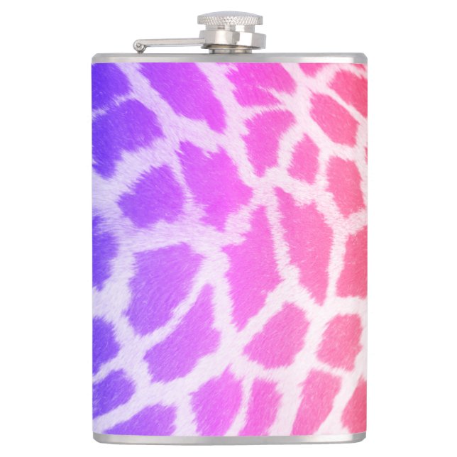 Giraffe Skin Texture Rainbow Pattern-14425 Flask (Front)