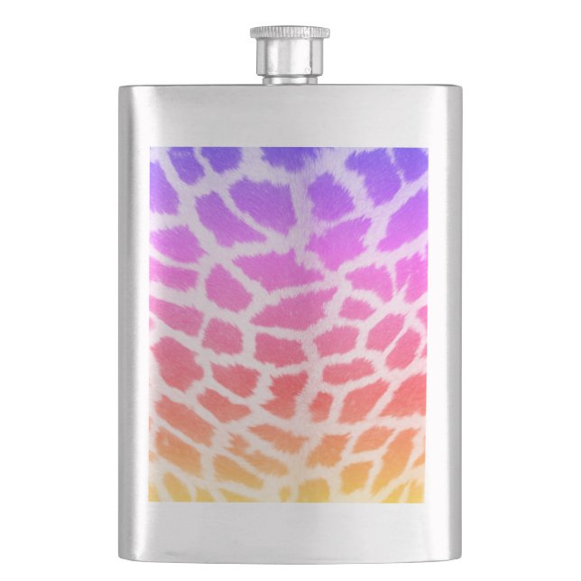 Giraffe Skin Texture Rainbow Pattern-14425 Flask (Front)