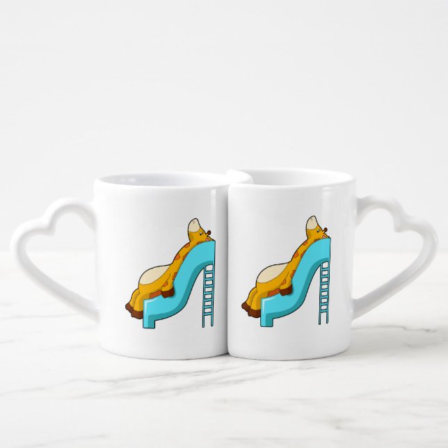 Giraffe Slide Coffee Mug Set (Front Nesting)