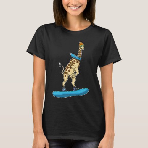 Giraffe Snowboard Winter sports T_Shirt