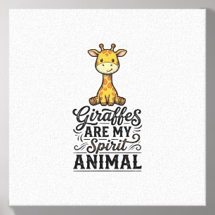 Giraffe Spirit Animal Vintage Engraving Shirt Desi Canvas Photo Tile