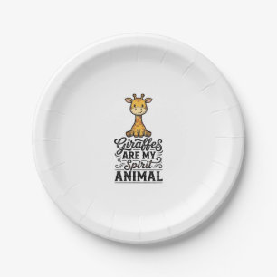 Giraffe Spirit Animal Vintage Engraving Shirt Desi Paper Plates