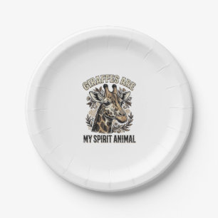 Giraffe Spirit Animal Vintage Engraving Shirt Desi Paper Plates