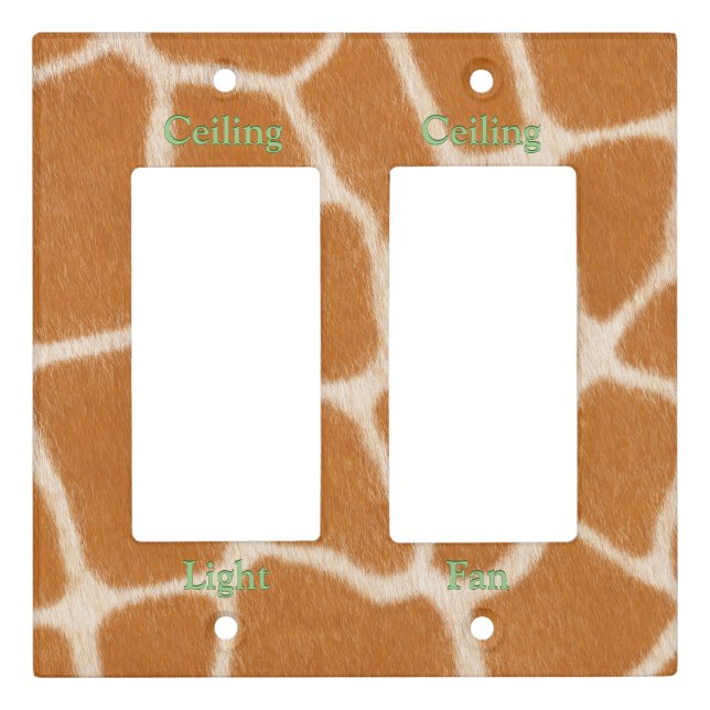 Giraffe Spots Animal Print Customized Double Light Switch Cover (Front)