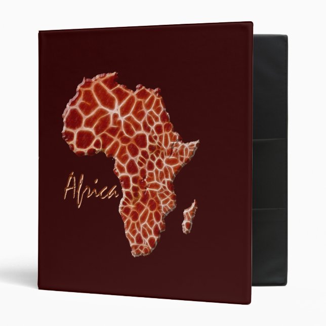 Giraffe Spots-Effect MAP OF AFRICA Binder (Front/Inside)