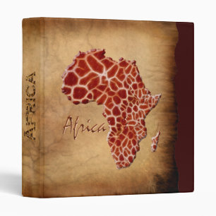 Giraffe Spots-Effect MAP OF AFRICA Binder