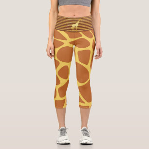 giraffe spots Gold Capri Leggings