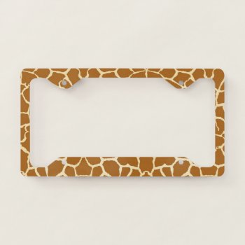 Giraffe Spots License Plate Frame by RantingCentaur at Zazzle