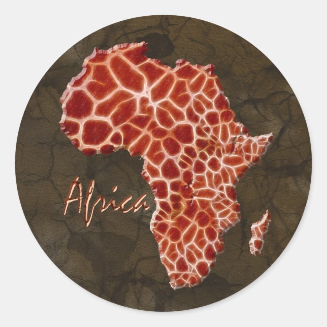 Giraffe Spots Map of AFRICA Sticker Series (Front)