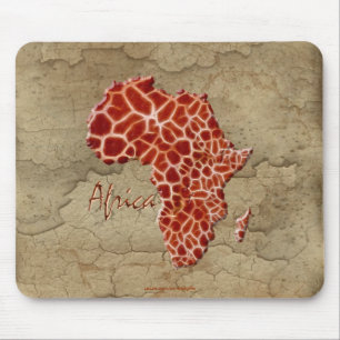 Giraffe Spots Map of AFRICA Wildlife Mouse Pad