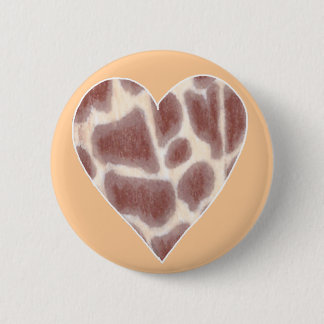 Giraffe Spots Pattern in a Heart Shape Buttons