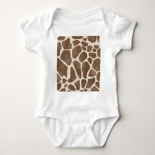 Giraffe Spots Print Pattern  Baby Bodysuit (Front)