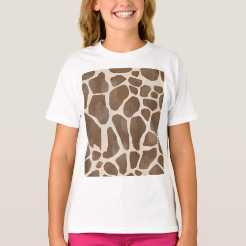 Giraffe Spots Print Pattern  T_Shirt